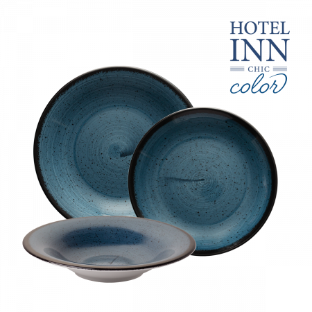 Komplet porcelana modre barve 18 ks - Hotel Inn Chic color