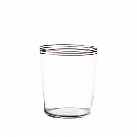 Kozarec Tumbler s tremi črtami v platinasti barvi 440 ml - 21st Century Glas Lunasol META Glass