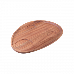 Pladenj Trikotnik Agat 35 x 25 cm z vdolbino - FLOW Wooden