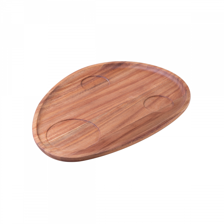 Pladenj Trikotnik Agat 35 x 25 cm z vdolbino - FLOW Wooden