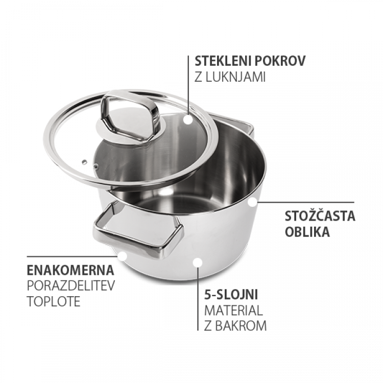 Lonec Merkur Luxus s steklenim pokrovom 3,2 l Platinum Lunasol